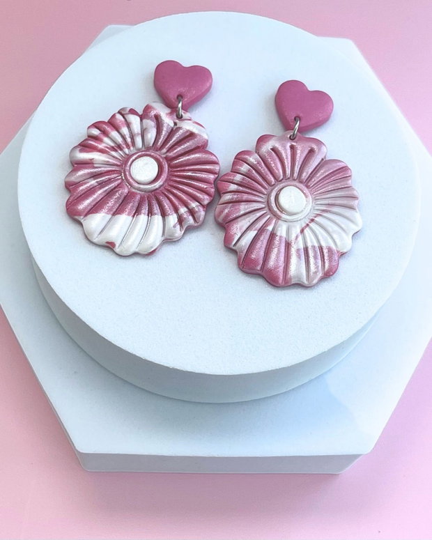 Cercei din lut polimeric BLOSSOM HEARTBEAT #C0033