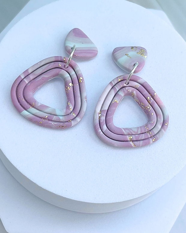 Cercei din lut polimeric LUNARIA TWIST #C0048