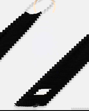 MM6 Maison Margiela esarfa de lana culoarea negru, cu imprimeu, S52TE0054.M13040