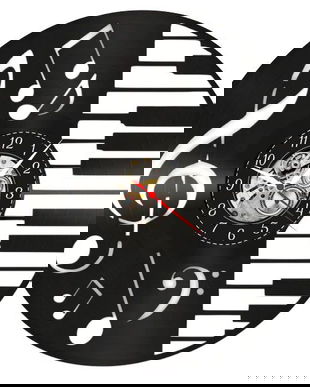 PIAN SI NOTE MUZICALE-ceas de perete