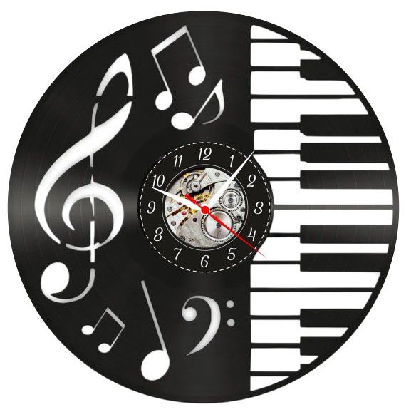 PIAN SI NOTE MUZICALE-ceas de perete