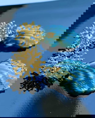 Cercei cu scoici din ceramica glazurata