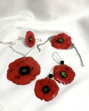 set bijuterii handmade unicat din rășină 00667