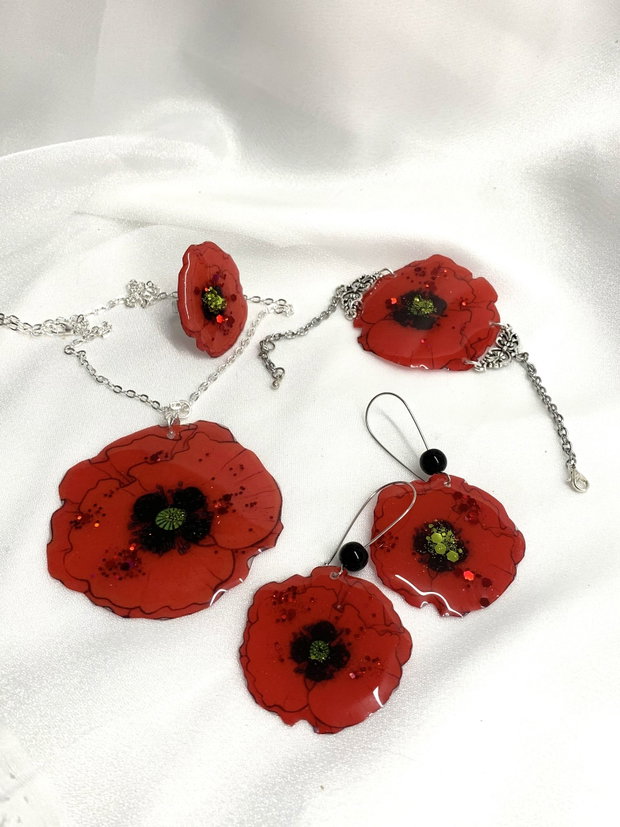 set bijuterii handmade unicat din rășină 00667