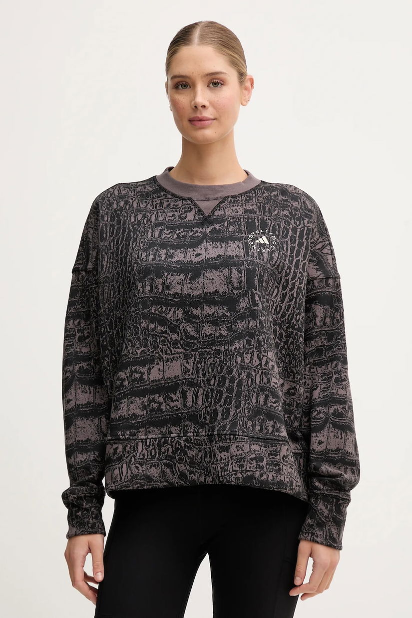 adidas by Stella McCartney hanorac de antrenament culoarea negru, cu imprimeu, JN2215