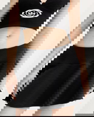 adidas fustă Coquette culoarea negru, mini, evazați, JM1919