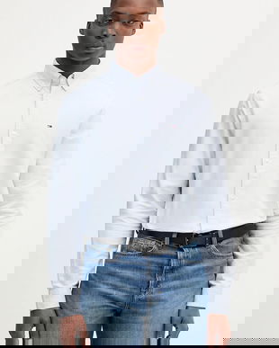 Tommy Jeans cămașă din bumbac culoarea alb, cu guler button-down, regular, DM0DM21298