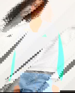 adidas bluză Stadium culoarea alb, cu imprimeu, JW0526