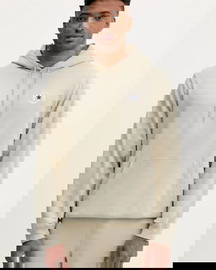 Converse bluză culoarea bej, cu glugă, uni, 10026983-A11