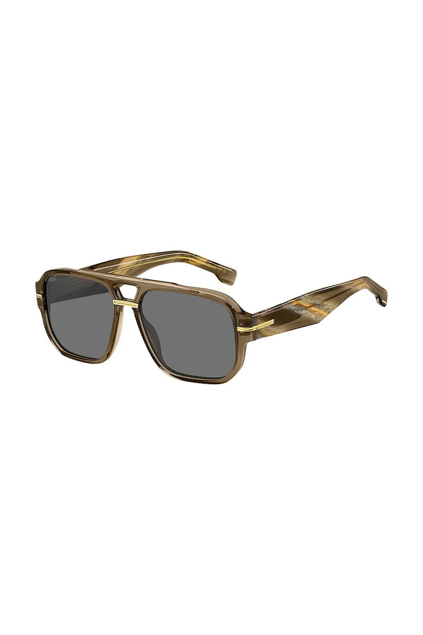 BOSS ochelari de soare barbati, culoarea verde, BOSS 1718/S