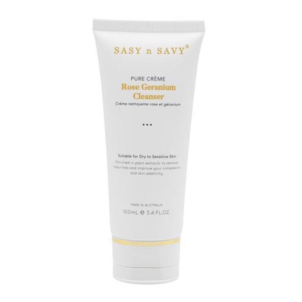 Crema demachianta cu Rose Geranium - curatare delicata si luxoasa pentru piele uscata si sensibila Sasy&amp;Savy, 100 ml
