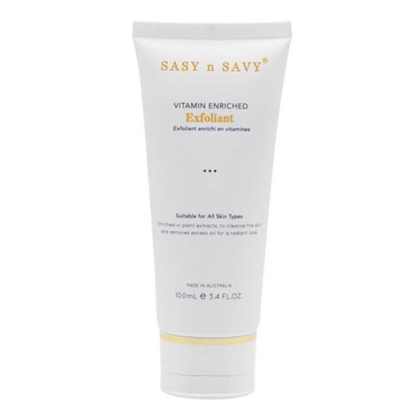 Exfoliant de fata cu vitamine - Exfoliant imbogatit cu vitamine pentru piele radianta Sasy&amp;Savy, 100 ml