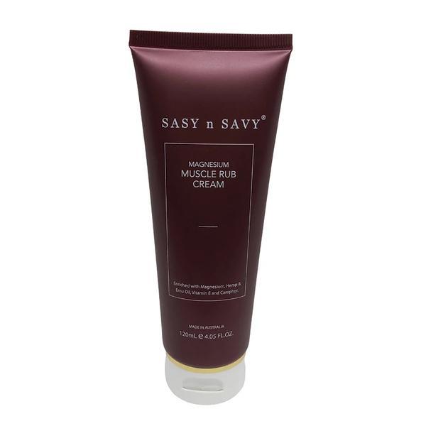 Crema vegana, organica, fara substante toxice, cu magneziu, camfor si ulei de canepa, pentru relaxarea muschilor Sasy&amp;Savy, 20 ml