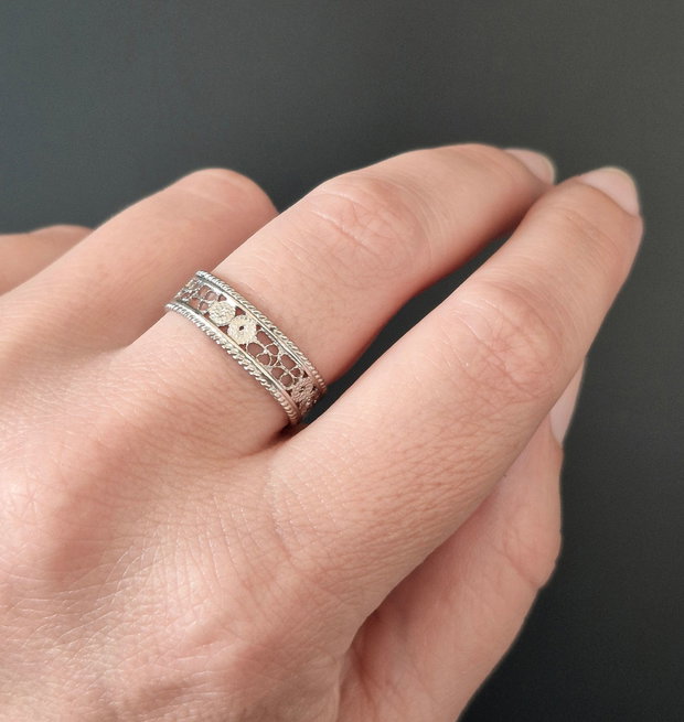 Inel reglabil filigrant din argint 925 FILIGREE