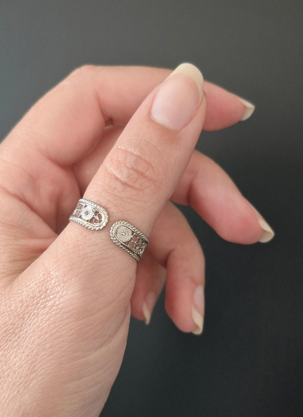 Inel reglabil filigrant din argint 925 FILIGREE