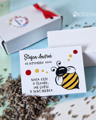 Marturii cu magnet albinuta personalizate pictate manual