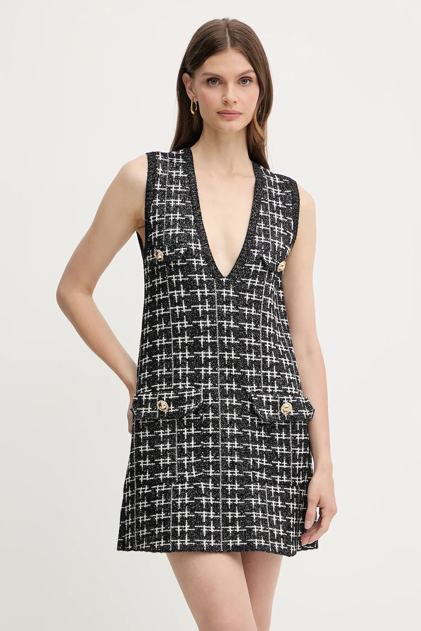 Silvian Heach rochie ISMET culoarea negru, mini, drept, GPA25285VE
