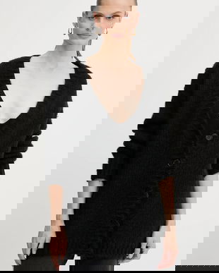 Silvian Heach cardigan din amestec de lână LETSOSA culoarea negru, light, GPA25267CD