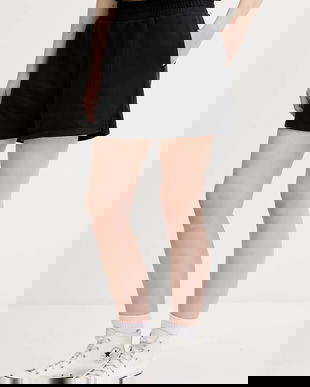 Converse pantaloni scurți culoarea negru, uni, high waist, 10028417-A02