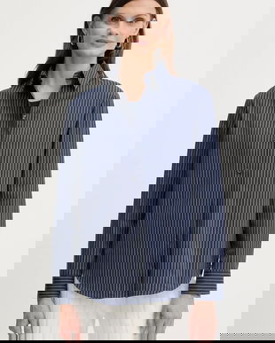 MM cămașă din bumbac EFFIGE culoarea bleumarin, cu guler clasic, regular, 2526116037600