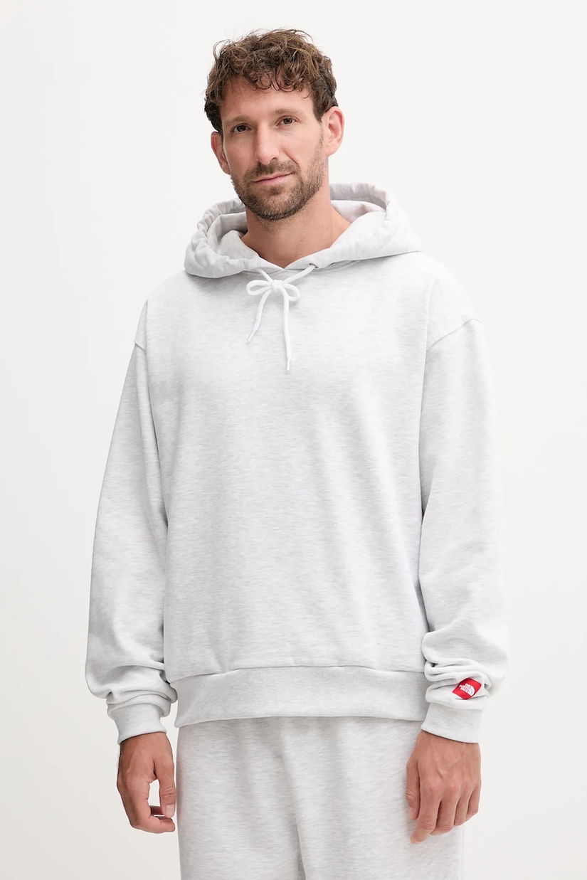 The North Face bluză Redbox culoarea gri, cu glugă, uni, NF0A8EFZE041