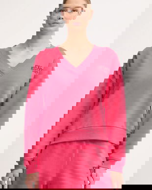 Dkny hanorac de bumbac culoarea roz, cu imprimeu, DP5T1279