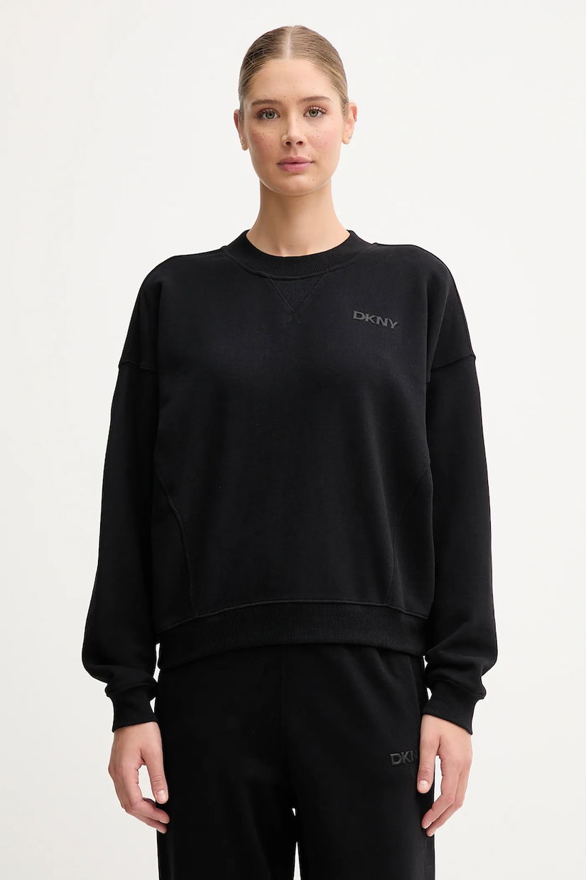Dkny hanorac de bumbac culoarea negru, uni, DP5T1406