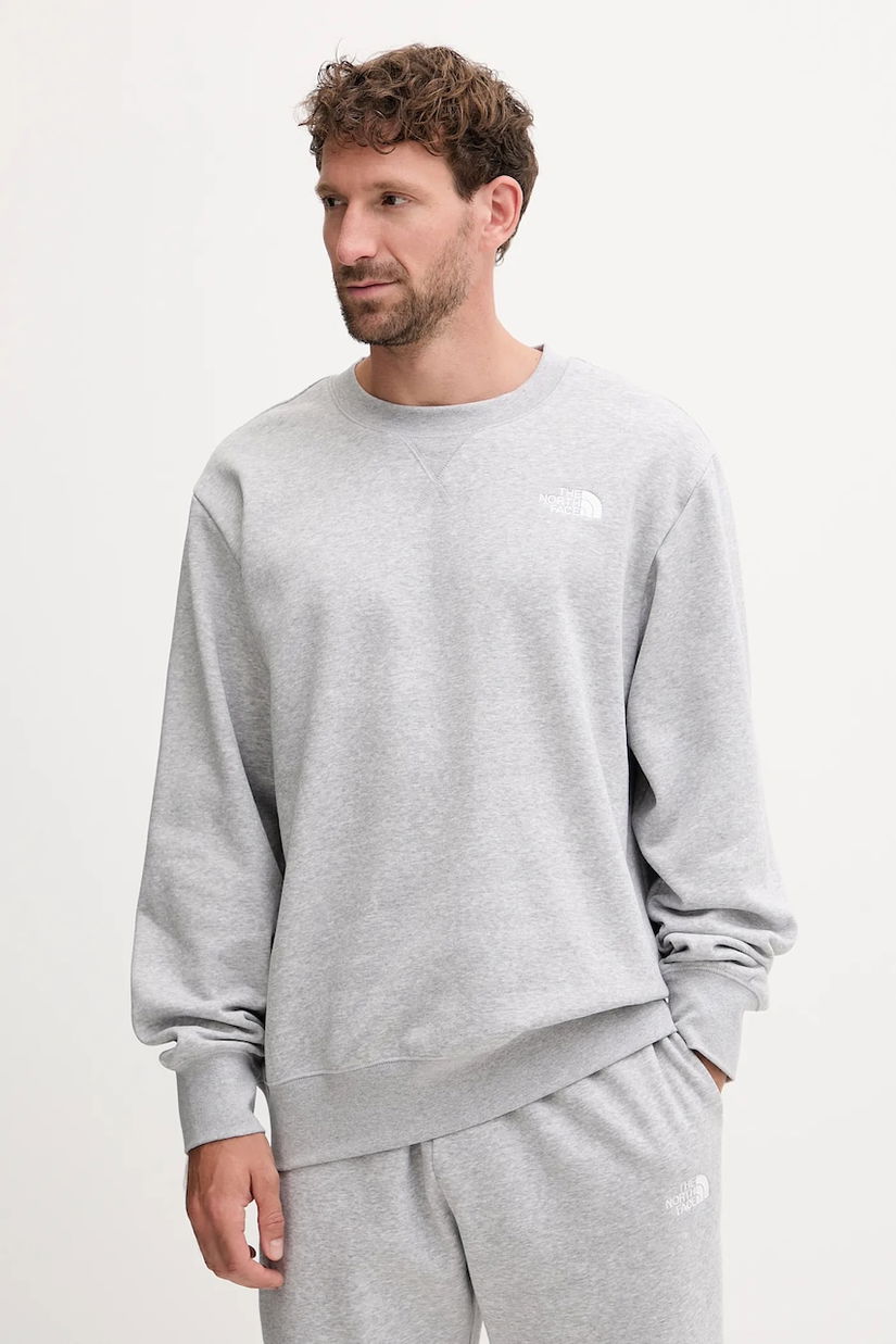 The North Face bluză Essential culoarea gri, melanj, NF0A89ETDYX1