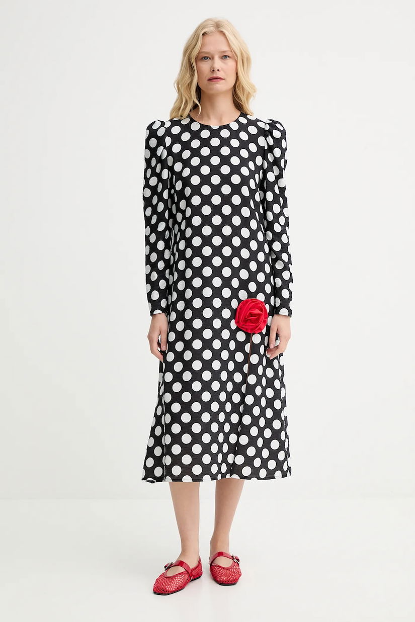 The Sleeper rochie culoarea negru, midi, drept, DNDR02G097R