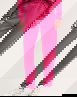 Dkny pantaloni de trening din bumbac culoarea roz, uni, DP5P3707