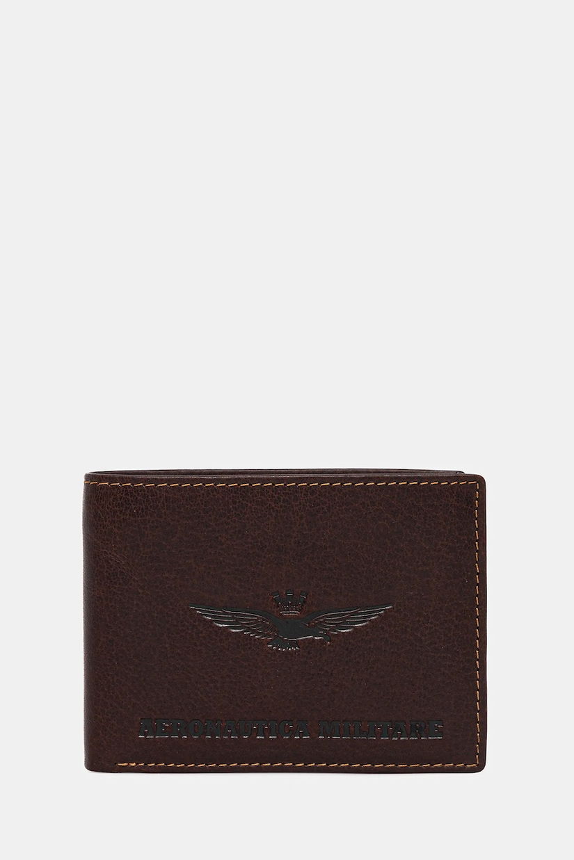 Aeronautica Militare portofel de piele culoarea maro, AM241