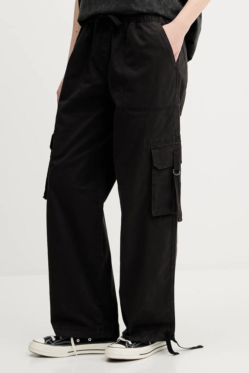 Tommy Jeans pantaloni culoarea negru, drept, high waist, DW0DW20995