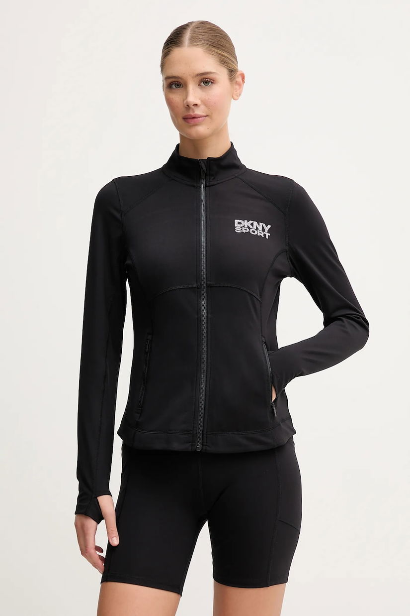 Dkny bluză culoarea negru, cu imprimeu, DP5J9616