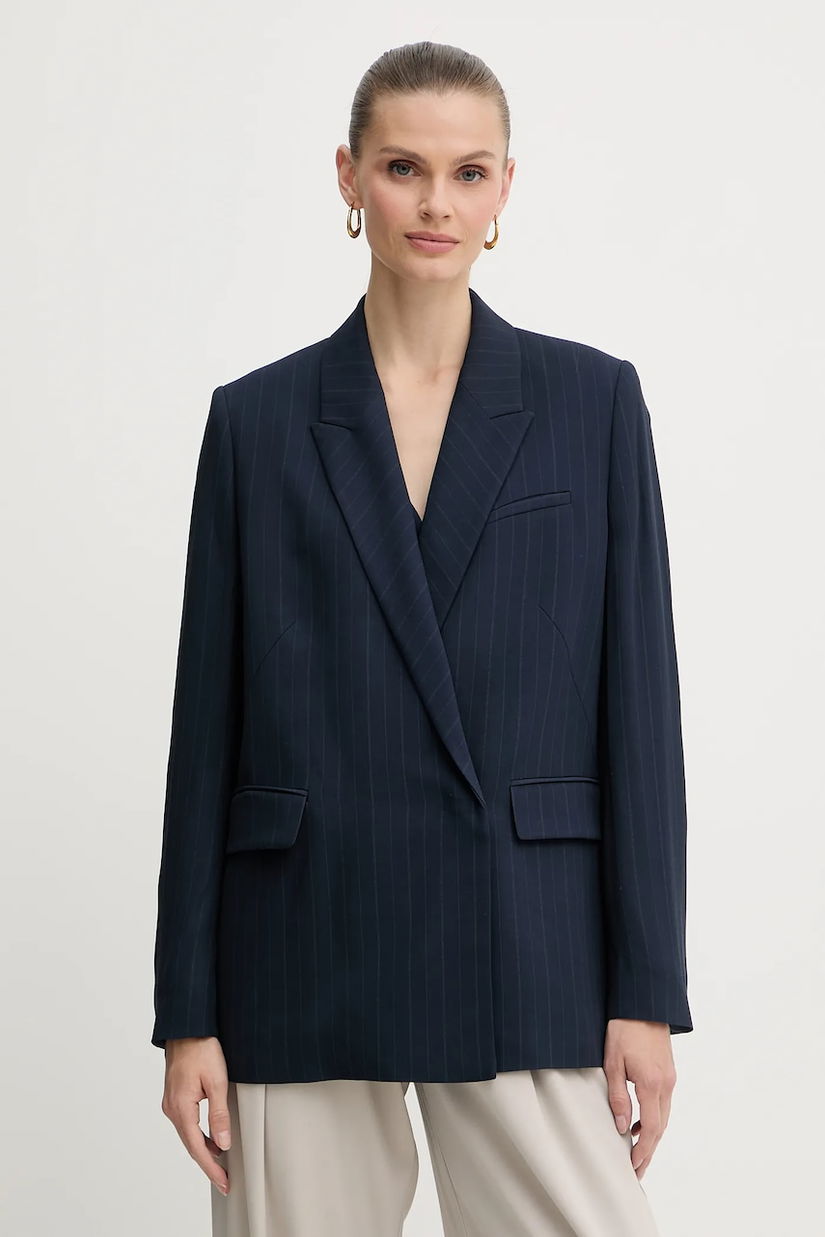 BOSS vestă culoarea bleumarin, un singur rând de nasturi, 50548493