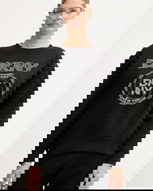 Dkny bluză culoarea negru, cu imprimeu, DP5T1340