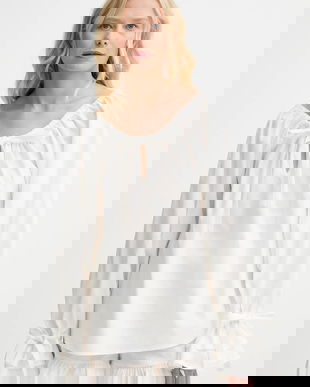 The Sleeper bluză din in culoarea bej, uni, CHBL06P009N