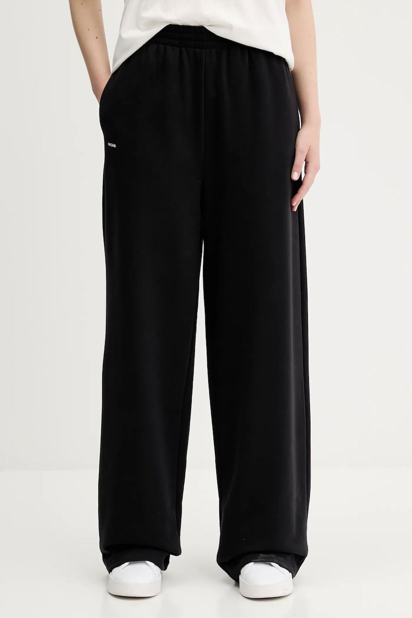 Pangaia pantaloni de trening din bumbac culoarea negru, cu imprimeu, 10002080
