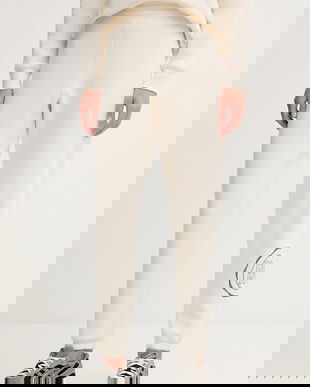 Dkny pantaloni de trening culoarea bej, cu imprimeu, DP5P3667