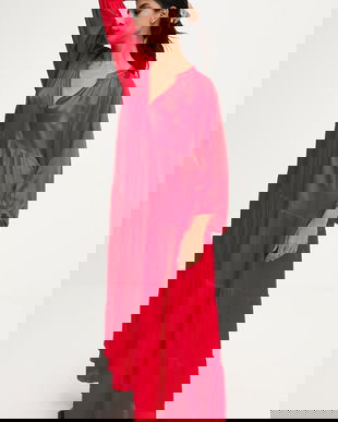 Answear.LAB rochie culoarea rosu, maxi, evazati