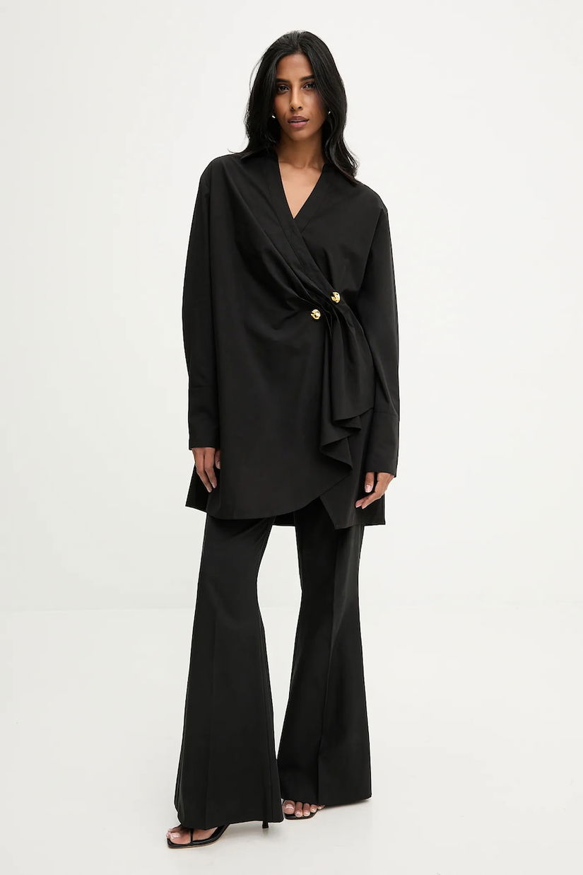 Answear.LAB rochie din bumbac culoarea negru, mini, drept