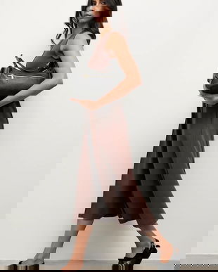 Answear.LAB rochie culoarea maro, mini, evazati