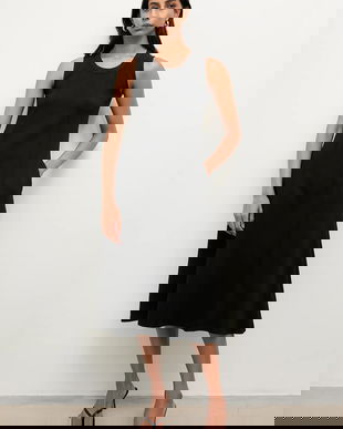 Answear.LAB rochie culoarea negru, mini, evazati