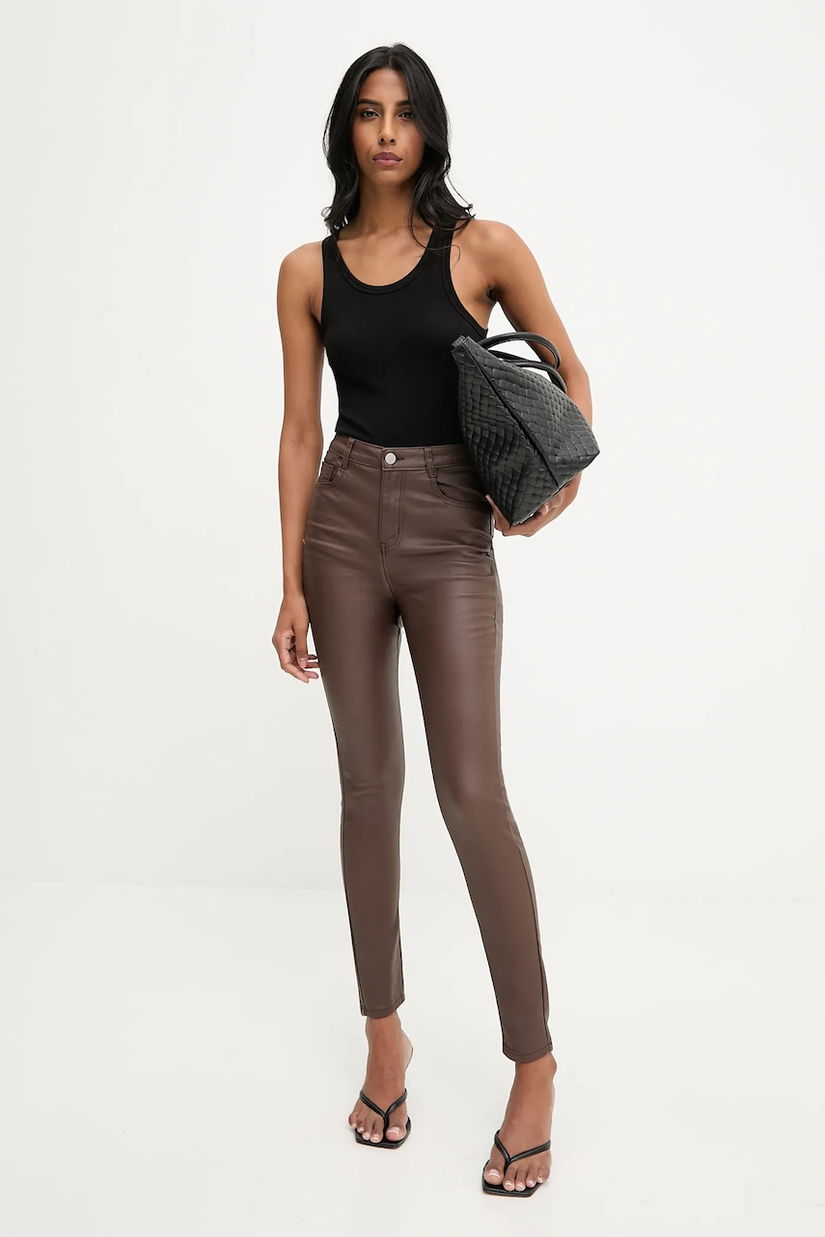 Answear.LAB pantaloni culoarea maro, mulata, high waist