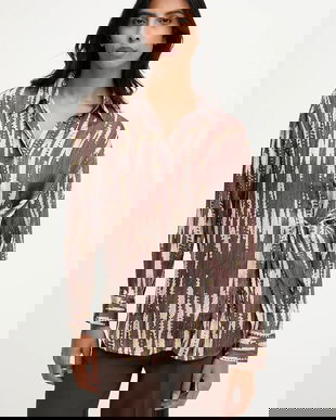 Answear.LAB camasa culoarea maro, cu guler clasic, regular