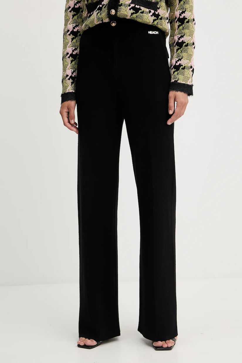 Silvian Heach pantaloni SCHOOFS culoarea negru, lat, high waist, GPA25290PA