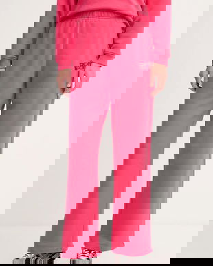 Dkny pantaloni de trening din bumbac culoarea roz, cu imprimeu, DP5P3650