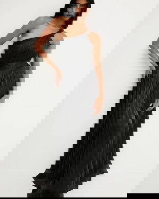 Answear.LAB rochie culoarea negru, maxi, evazati