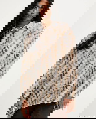 Answear.LAB camasa culoarea maro, cu guler clasic, relaxed