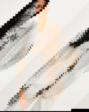 Answear.LAB camasa culoarea bej, cu guler clasic, relaxed