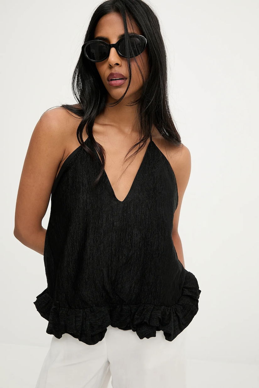 Answear.LAB bluza culoarea negru, neted